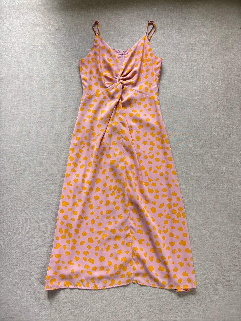 Leith animal print funky knot front slip midi dress size S